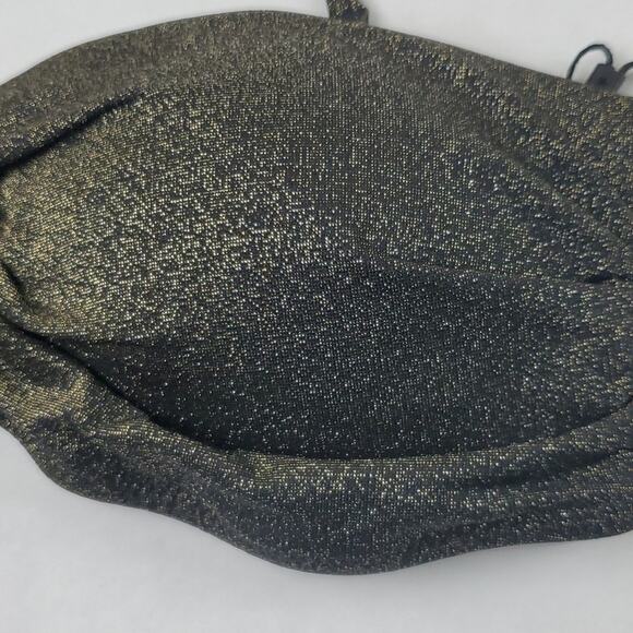 Reiss Women's Gold Black Adina Metallic Bandeau Bikini Top Size 8 - Picture 5 of 10